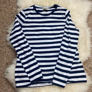 Michael Kors Blue & White Stripped Long Sleeve Shirt Sz Small